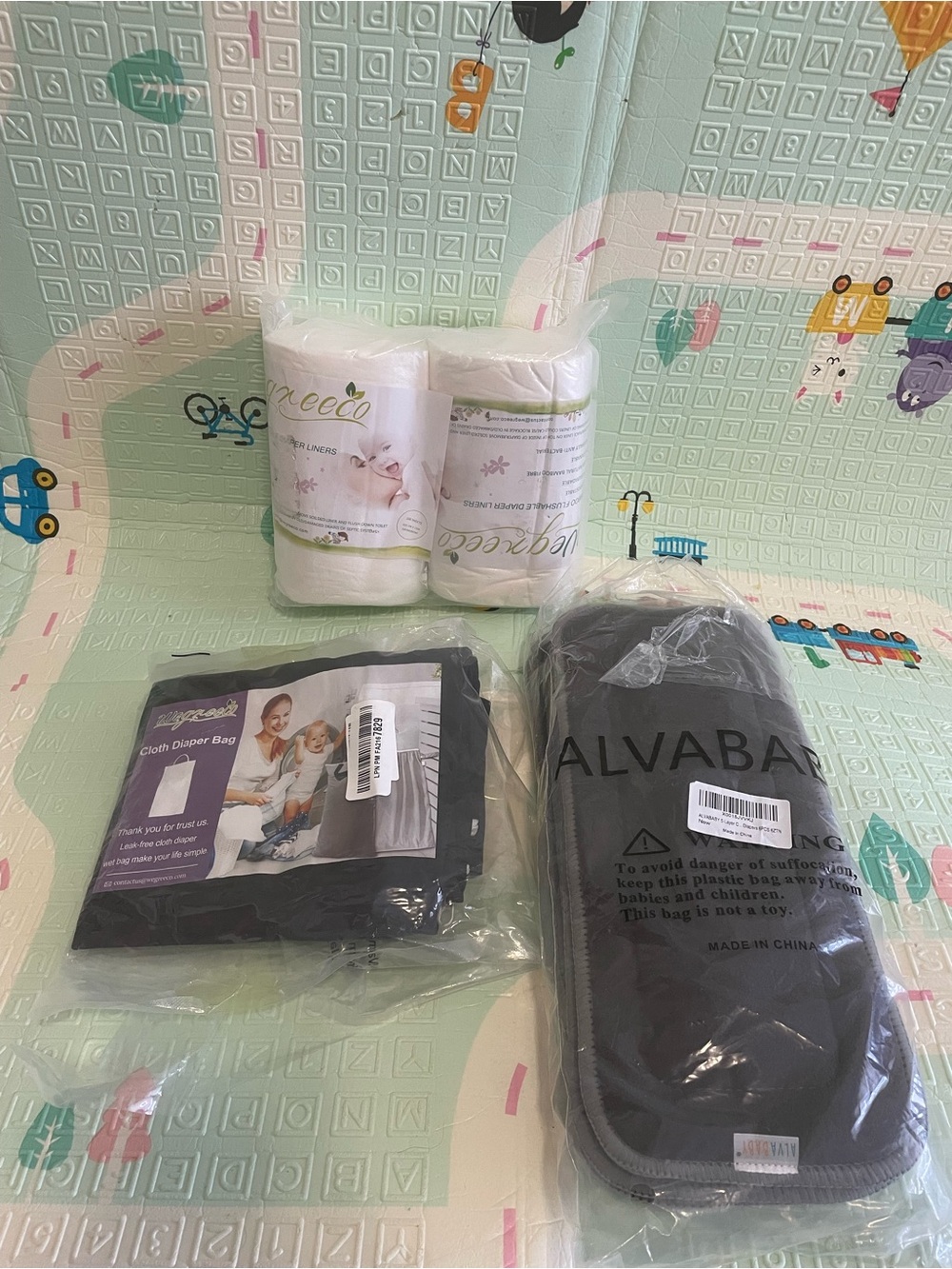 ALVABABY Reusable 5Pack inserts, Cloth diaper bag and Diaper liners 2 roll